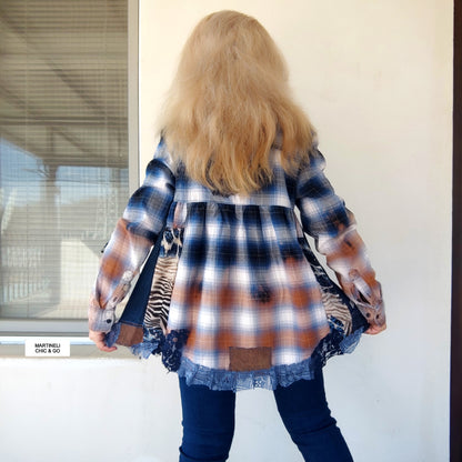 Denim Duster Dress,M/L Boho Shirt Dress,Embroidered Dress