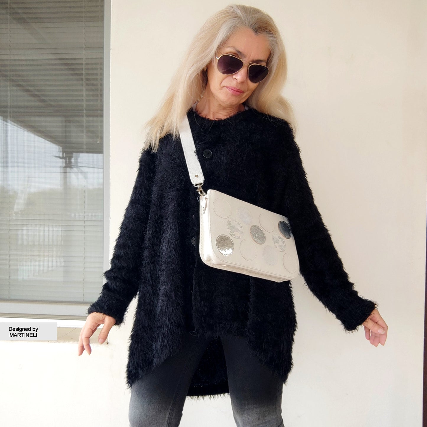 White Leather Shoulder Bag Luxury Mini Crossbody Bag Elegant Bag