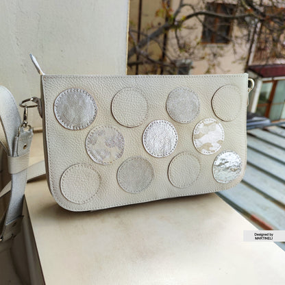 White Leather Shoulder Bag Luxury Mini Crossbody Bag Elegant Bag