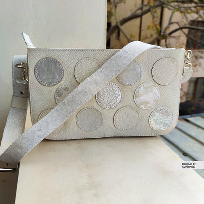White Leather Shoulder Bag Luxury Mini Crossbody Bag Elegant Bag