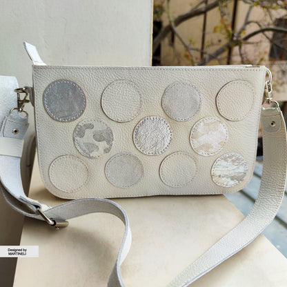 White Leather Shoulder Bag Luxury Mini Crossbody Bag Elegant Bag