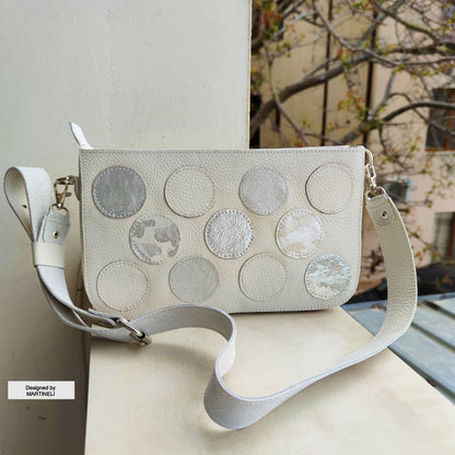 White Leather Shoulder Bag Luxury Mini Crossbody Bag Elegant Bag