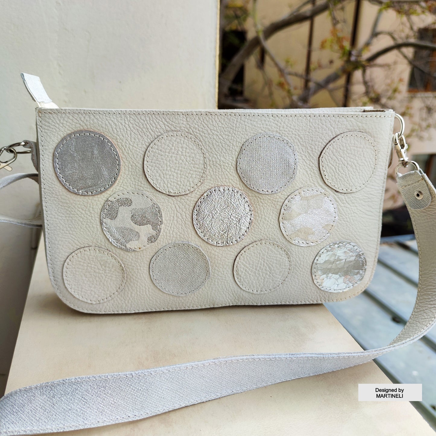 White Leather Shoulder Bag Luxury Mini Crossbody Bag Elegant Bag