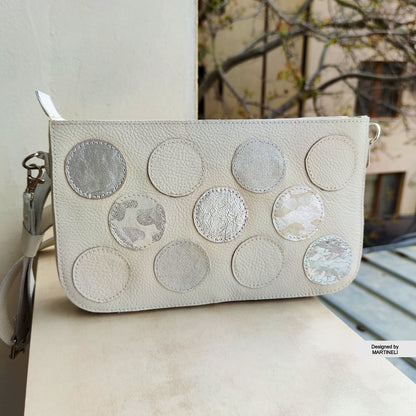 White Leather Shoulder Bag Luxury Mini Crossbody Bag Elegant Bag