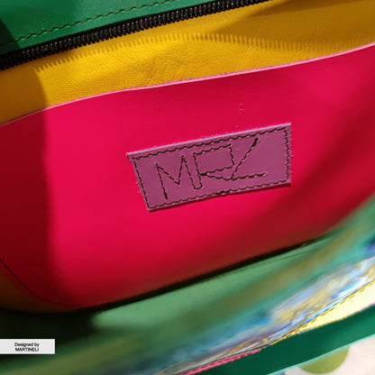 Colorful Leather Shoulder Bag Luxury Women`s Bag Elegant Green Bag