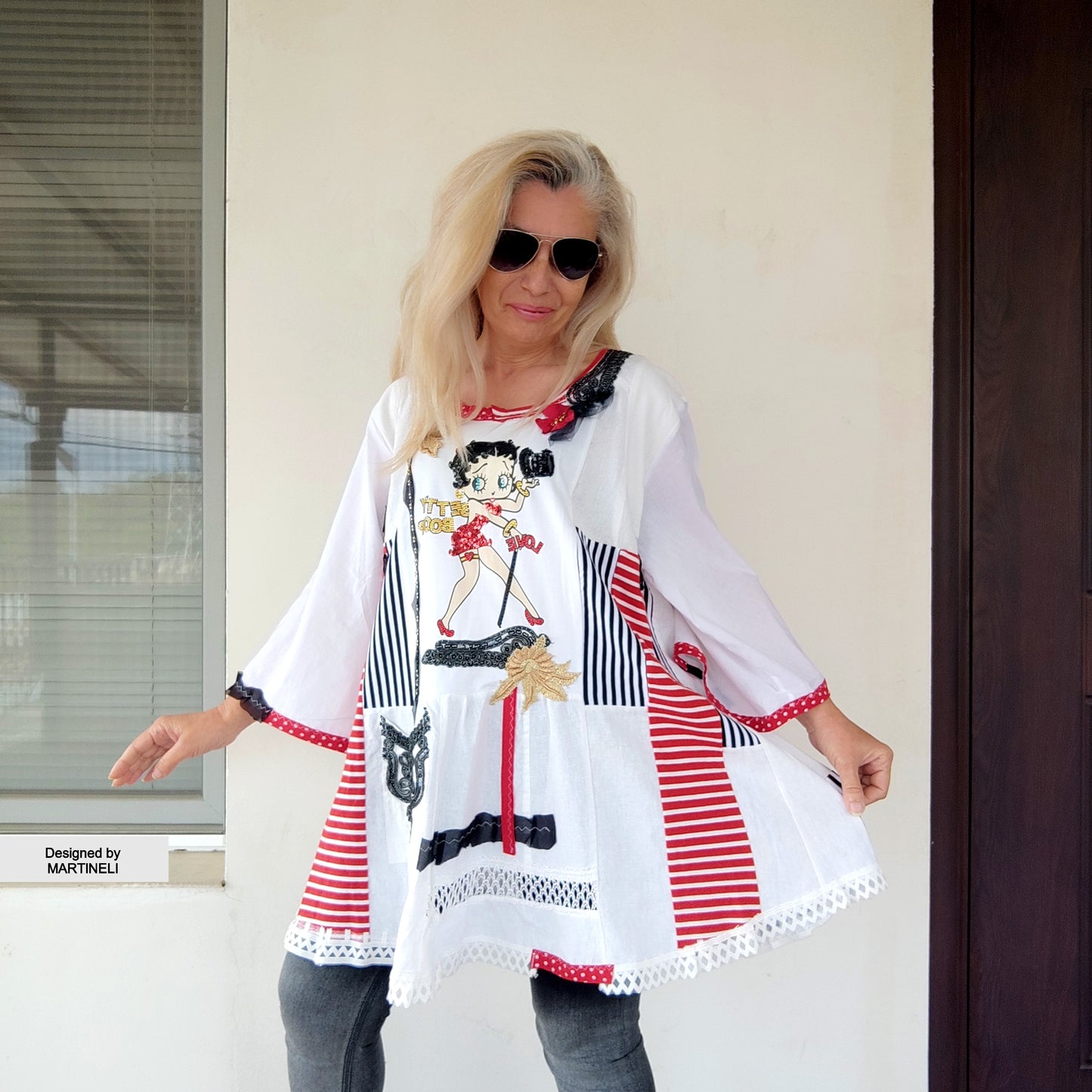 Plus Size White Summer Linen Dress,2XL Betty Boop Dress For Women