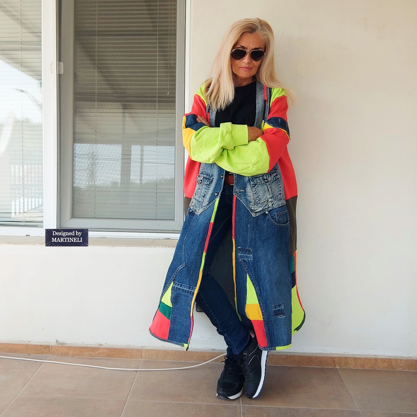 Plus Size Patchwork Denim Jacket: Upcycled 3XL Boho Jean Jacket