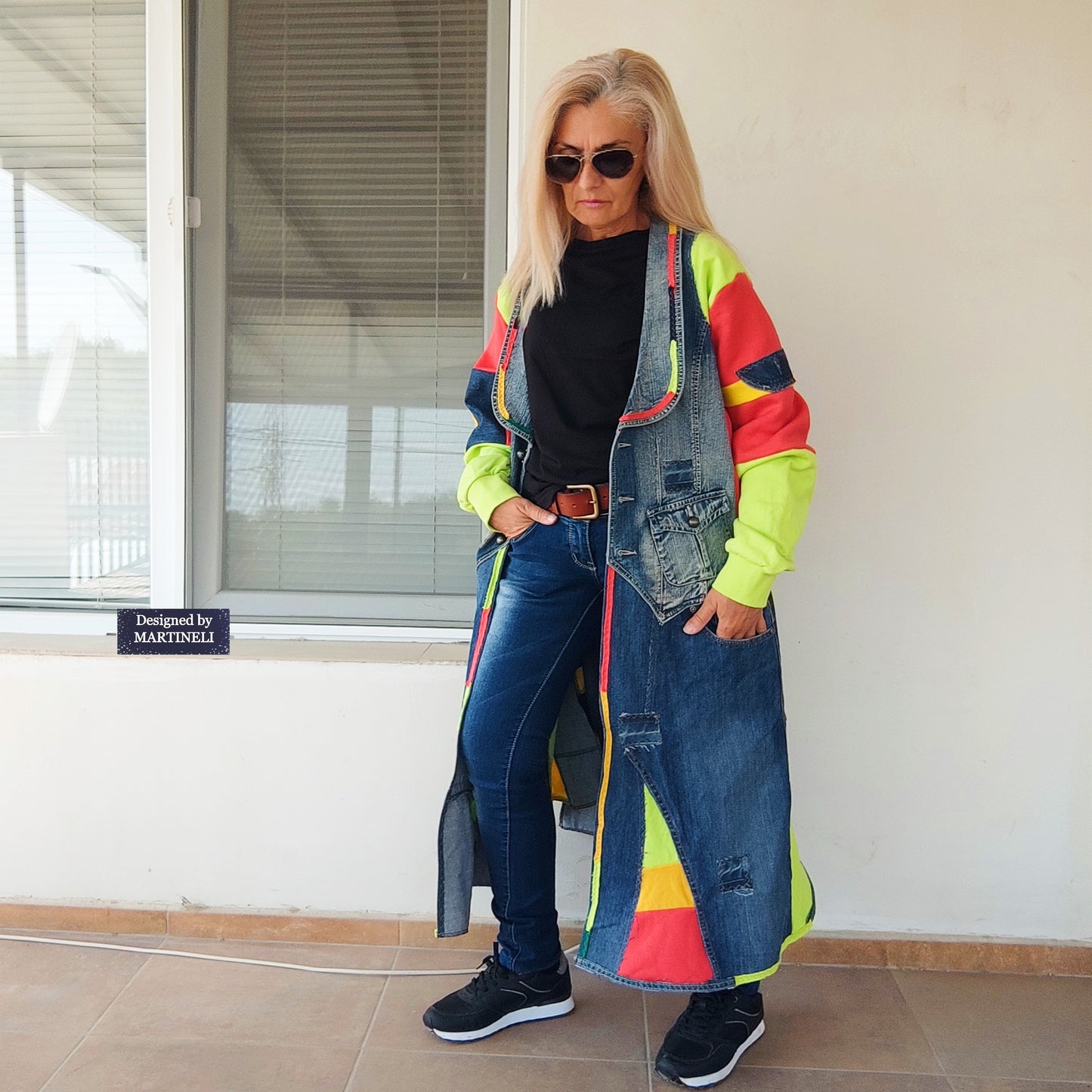 Plus Size Patchwork Denim Jacket: Upcycled 3XL Boho Jean Jacket