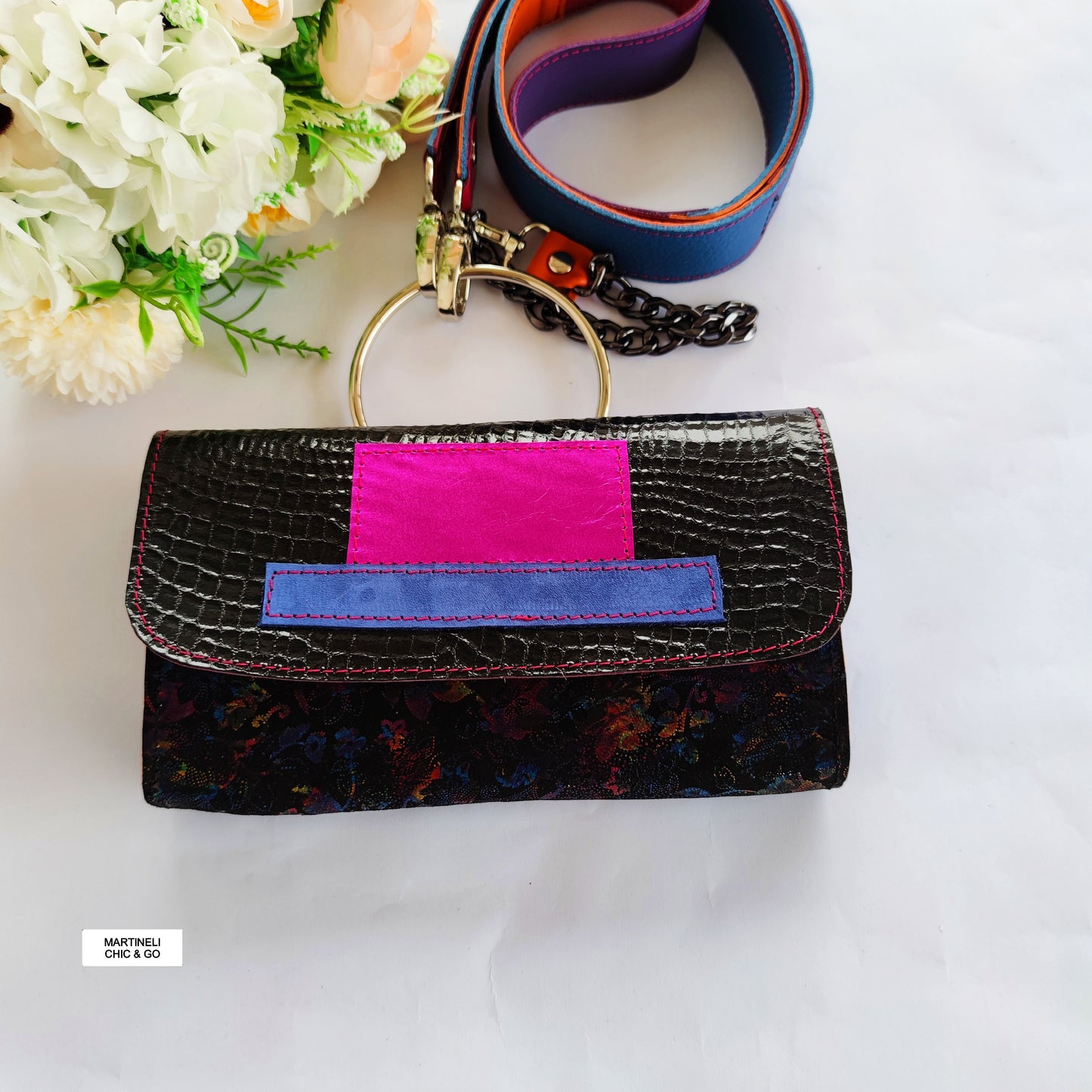 Mini Leather iPhone Bag,Yellow Party Clutch,Minimalist Animal Print Handbag