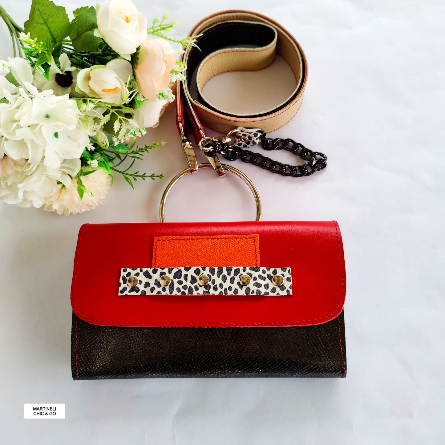 Mini Leather iPhone Bag,Yellow Party Clutch,Minimalist Animal Print Handbag