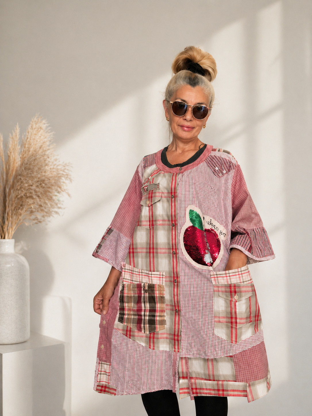 Plus Size Jacket Dress,3X/4XL Maxi Shirt Dress For Women