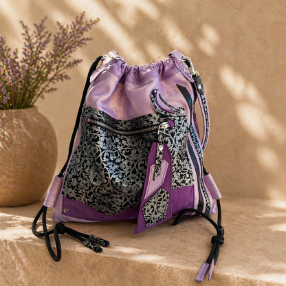 Purple Italian Leather Convertible Backpack – CITY NOMAD