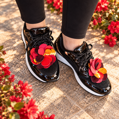 Red & Orange Leather Flower Sneaker Charms – REBEL BLOOM