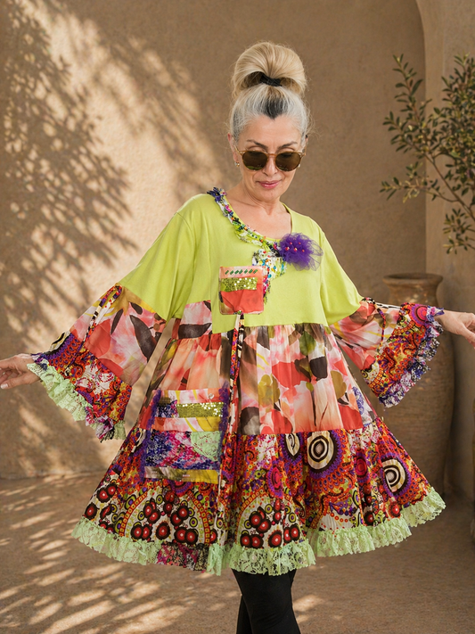 Plus Size Floral Dress ,3XL Maxi Boho Summer Tunic Dress