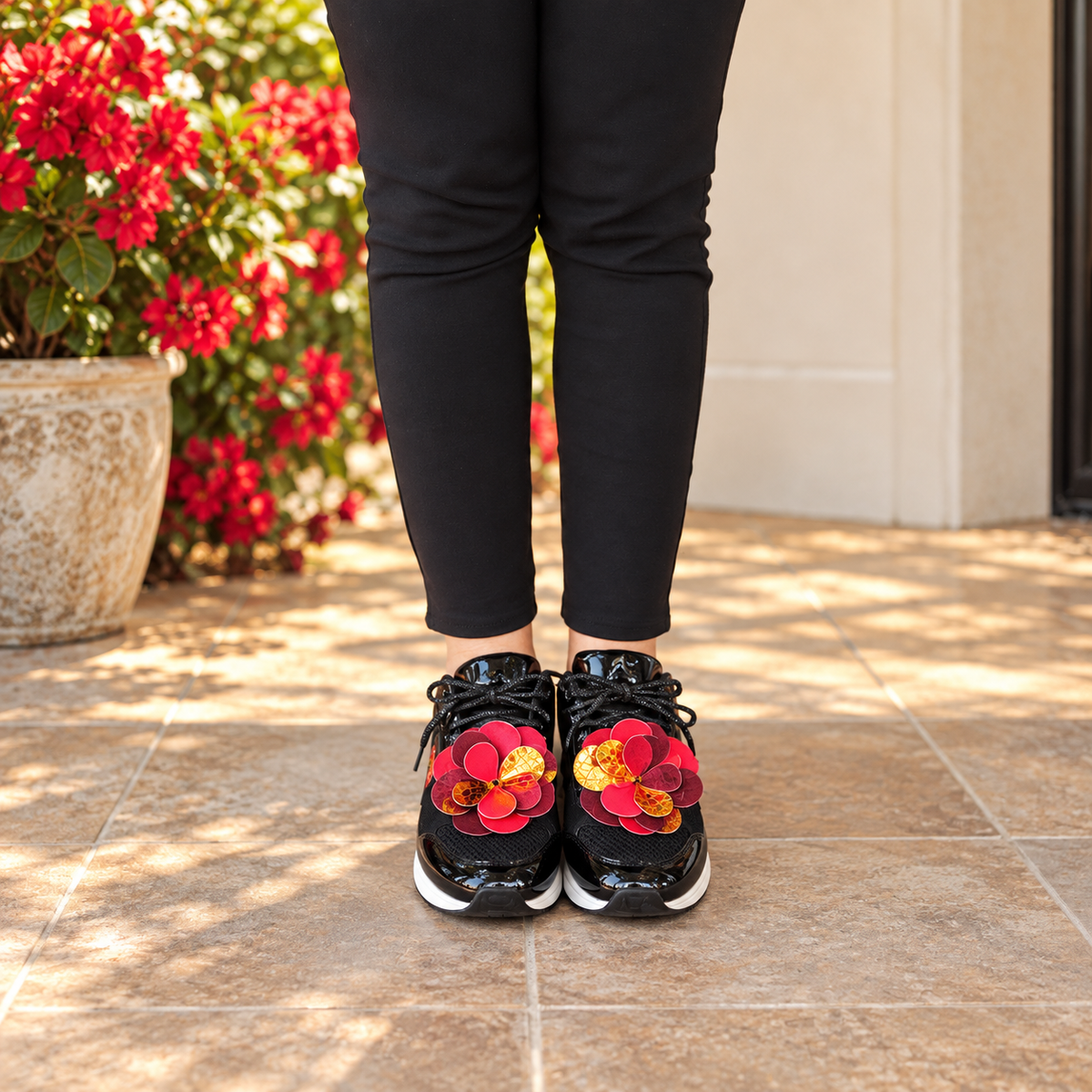Red & Orange Leather Flower Sneaker Charms – REBEL BLOOM
