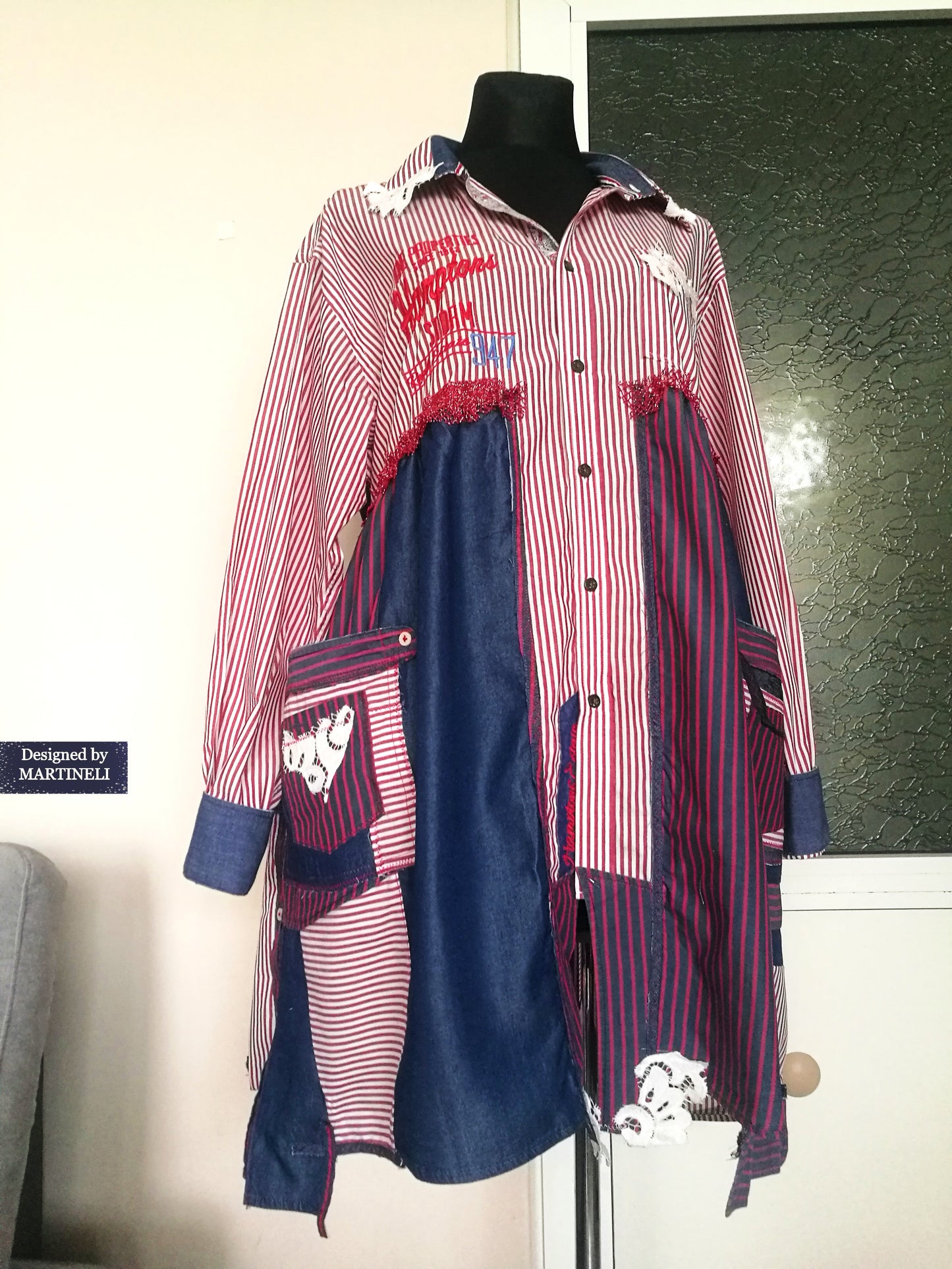 Plus Size Jacket Dress 3XL Boho Style Denim Shirt Dress
