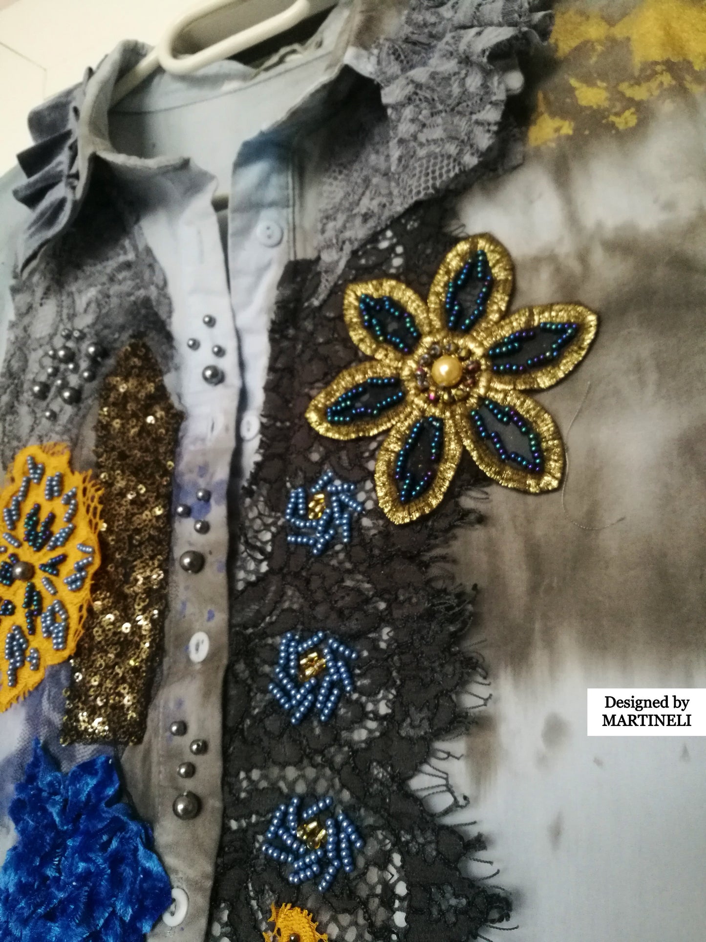 Embroidered Cotton Shirt Dress M Smocked Tunic Dress Boho Style