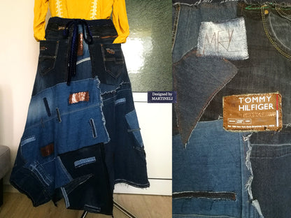 Plus Size Long Denim Skirt 2XL Tommy Hilfiger Jeans Skirt Loose Denim Skirt For Women