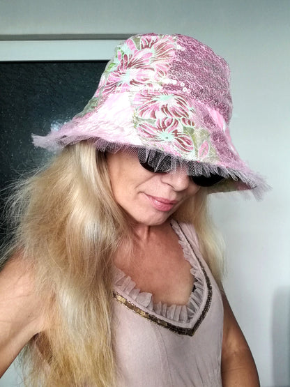 Luxury Bucket Hat 2XL Pink Summer Hat For Women