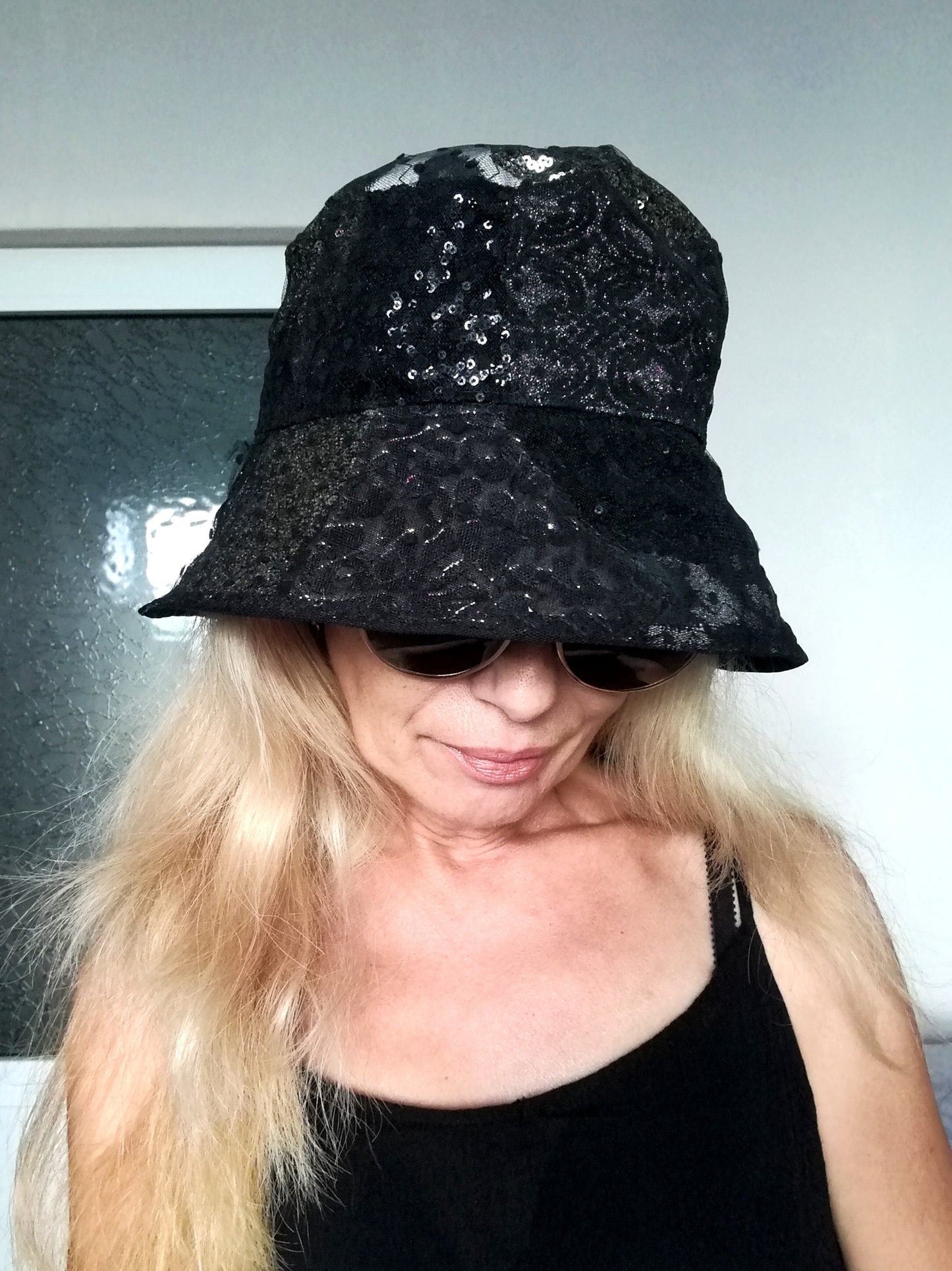 Black Festival Bucket Hat XL/2XL Summer Party Hat For Women