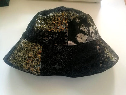 Black Festival Bucket Hat XL/2XL Summer Party Hat For Women