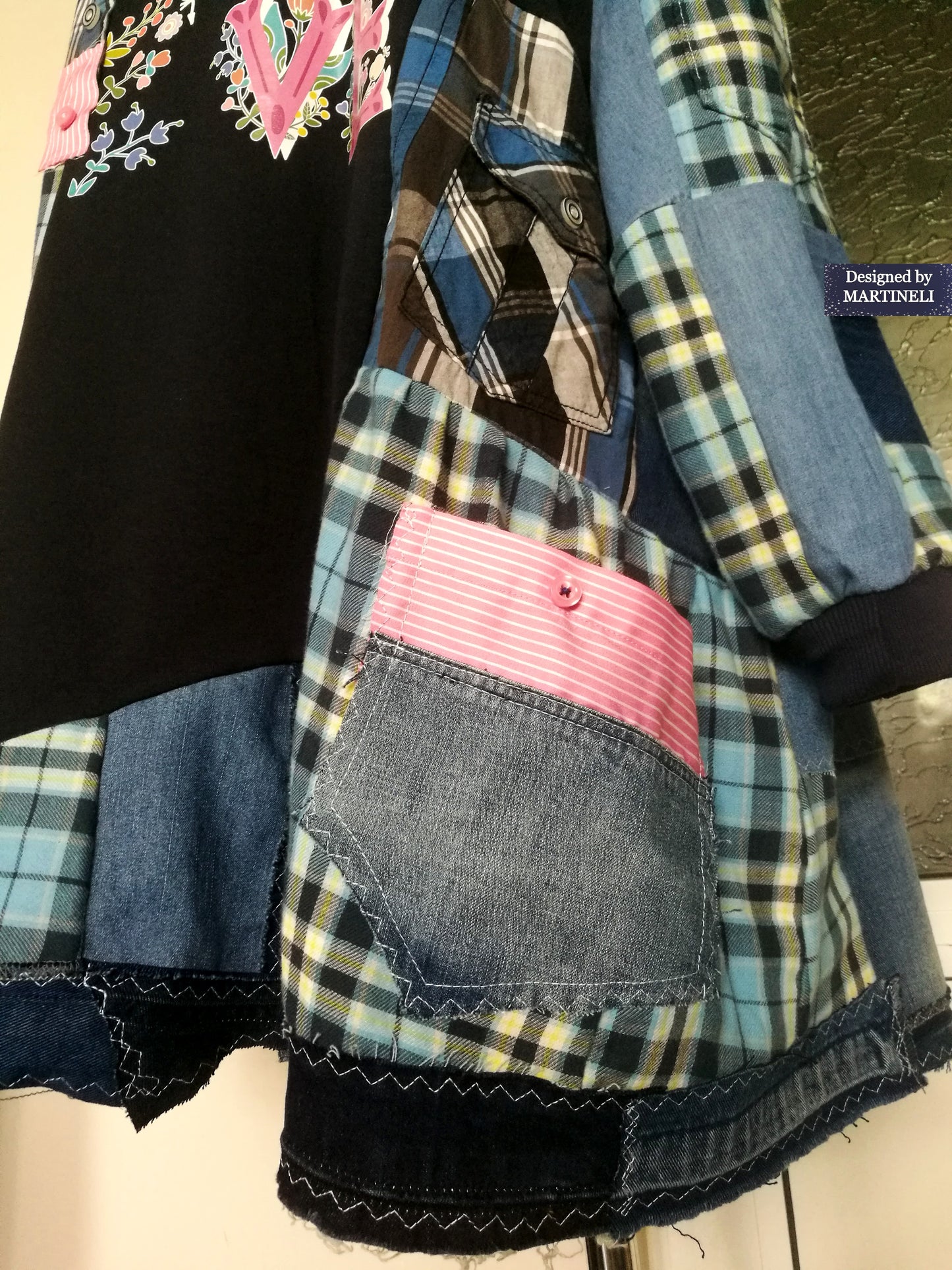 Plus Size Boho Shirt Dress 4X Maxi Denim Sweatshirt Dress