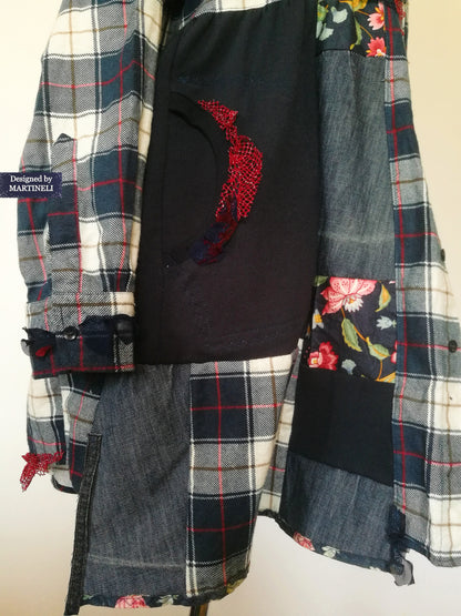 Plus Size Cotton Jacket Dress 2XL Maxi Fall Shirtdress for Women