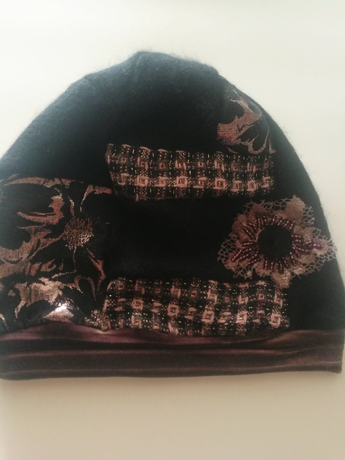 Winter Beanies for Women Black Wool Beanie Warm Knit Hat for Women