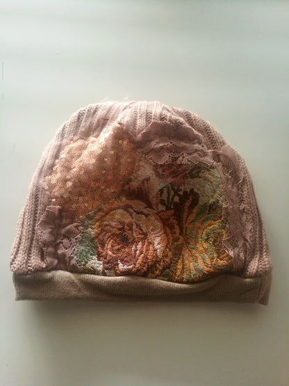 Winter Beanie Hat For Women Warm Knit Floral Beanie