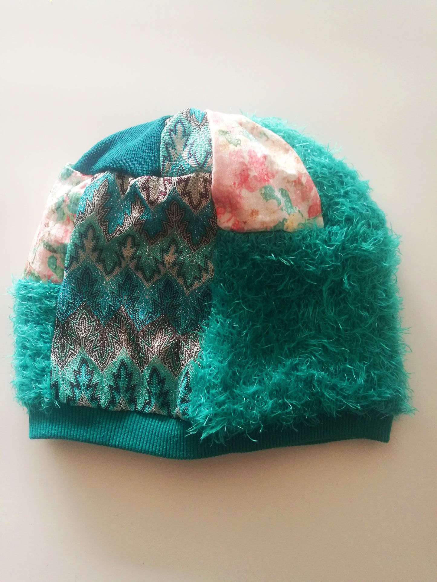 Turquoise Warm Beanie Hat for Women Faux Fur Beanie Hat