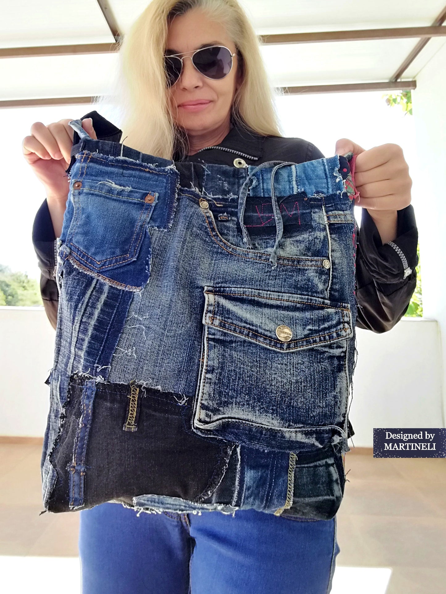 Denim Crossbody Bag for Women Large Jeans Travel Bag