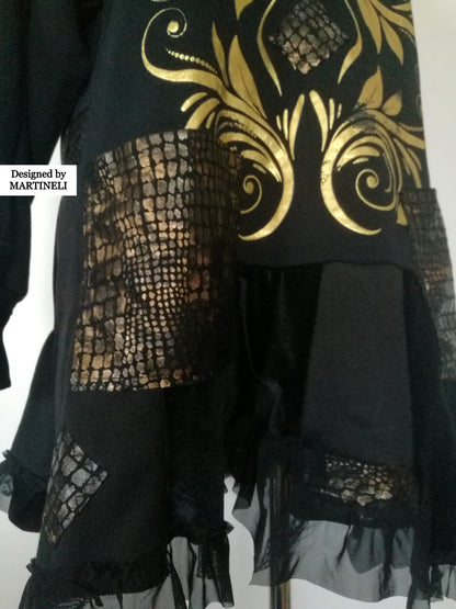 Plus Size Black Dress 3XL Maxi Sweatshirt Dress