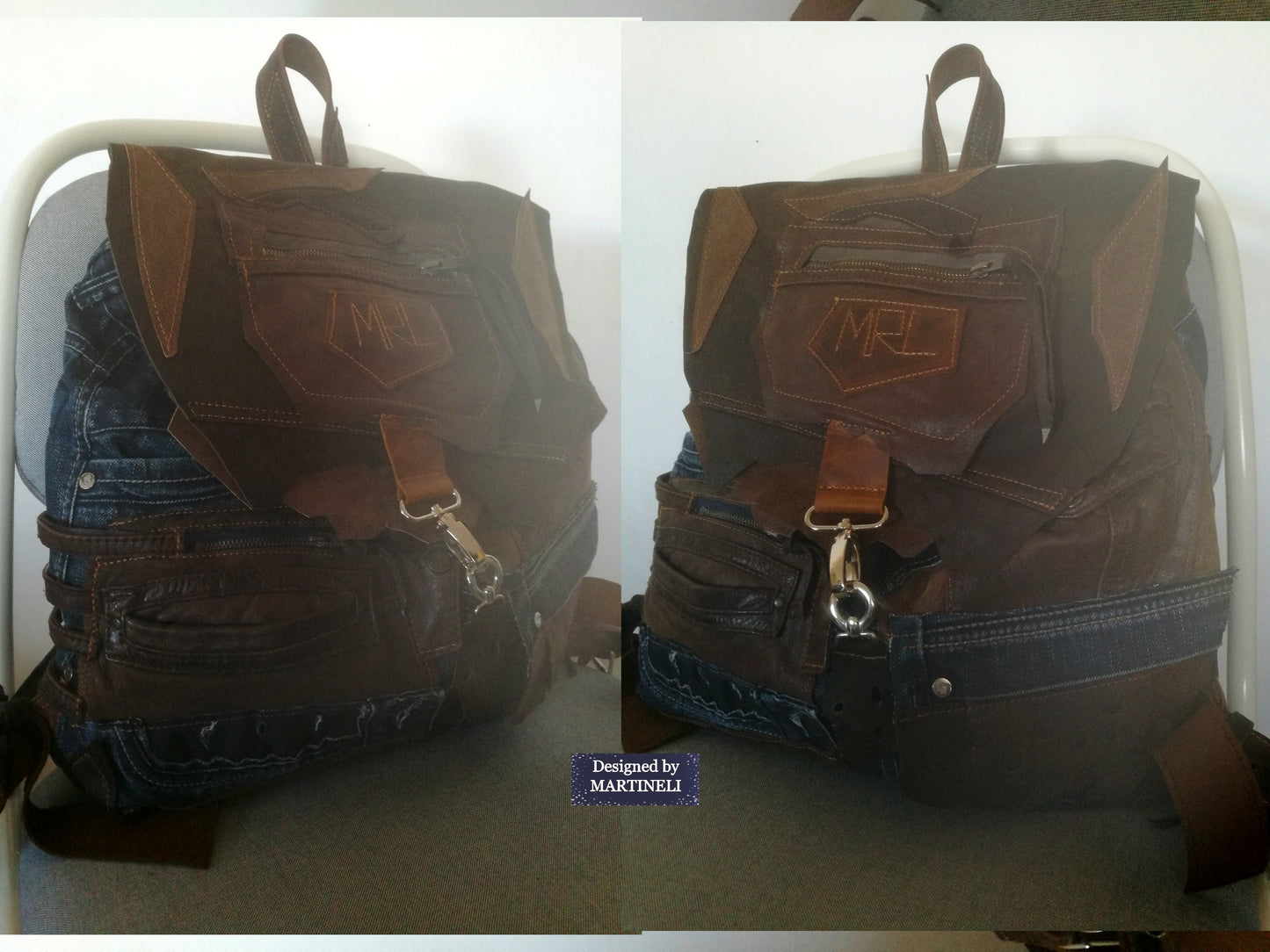 Brown Leather Backpack Unisex Urban Travel Rucksack Bag