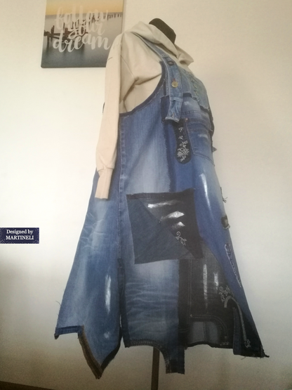 Plus Size Denim Overall Dress 3XL Maxi Jeans Dungarees
