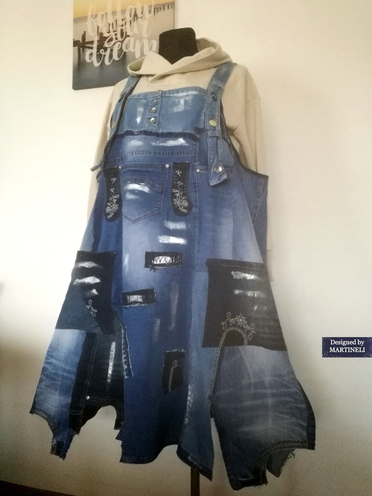 Plus Size Denim Overall Dress 3XL Maxi Jeans Dungarees