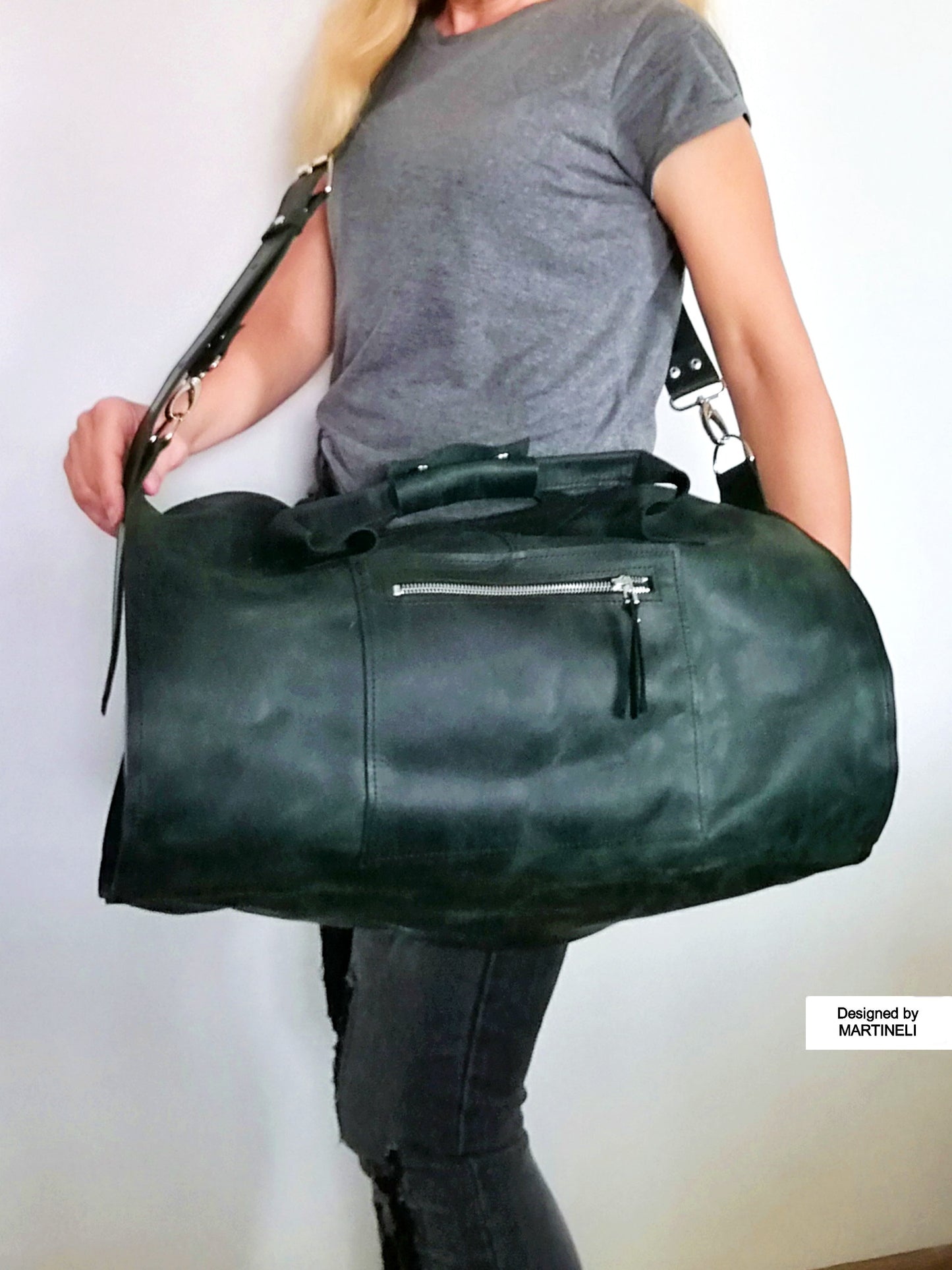 Large Leather Travel Bag Genuine Leather Fitness Bag