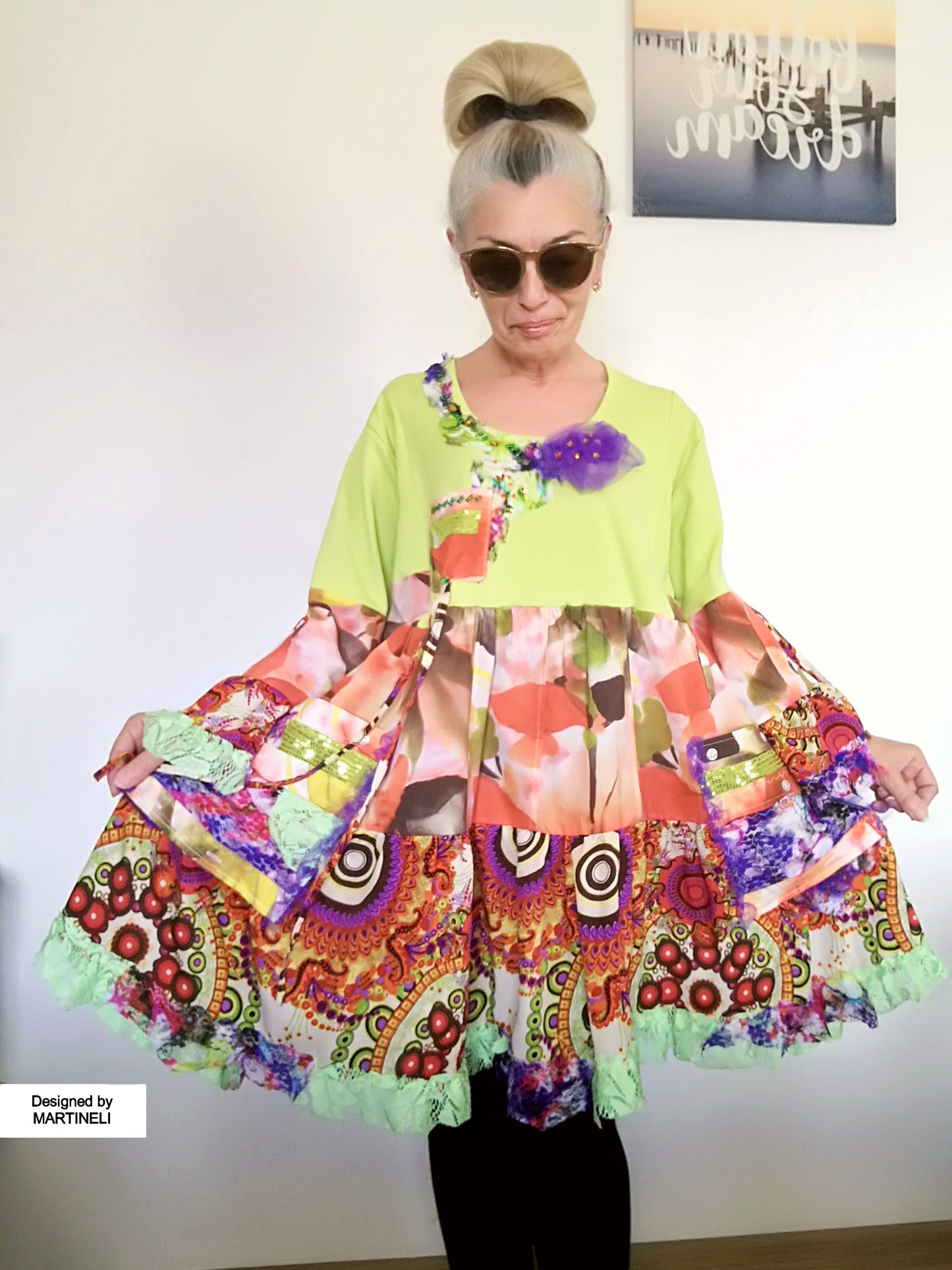 Plus Size Floral Dress 3XL Maxi Summer Tunic Dress