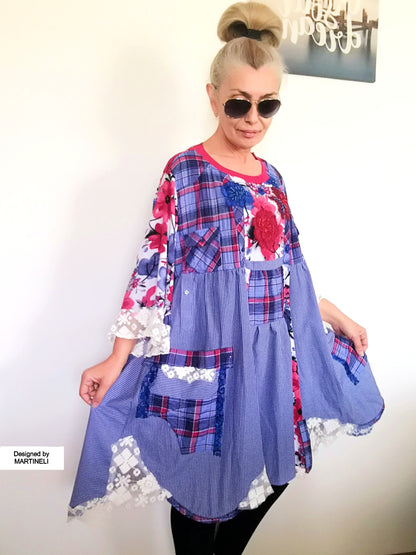 Plus Size Floral Shirtdress 4XL Maxi Embroidered Summer Dress