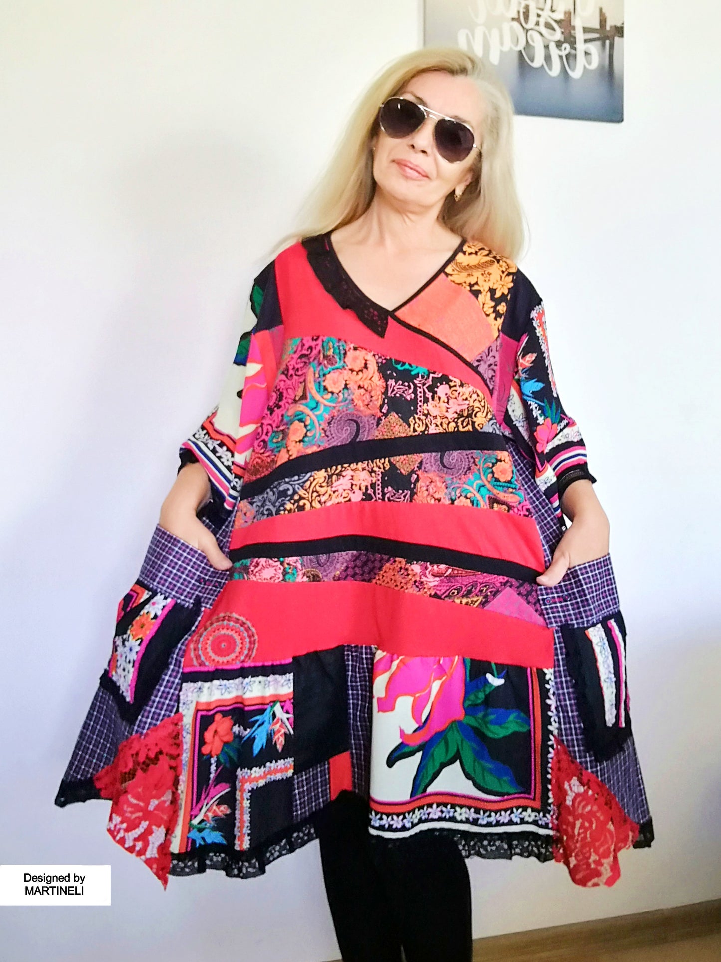 Plus Size Gypsy Dress 2X Maxi Colorful Summer Dress