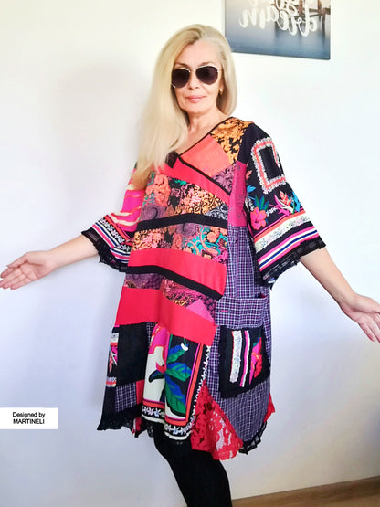 Plus Size Gypsy Dress 2X Maxi Colorful Summer Dress
