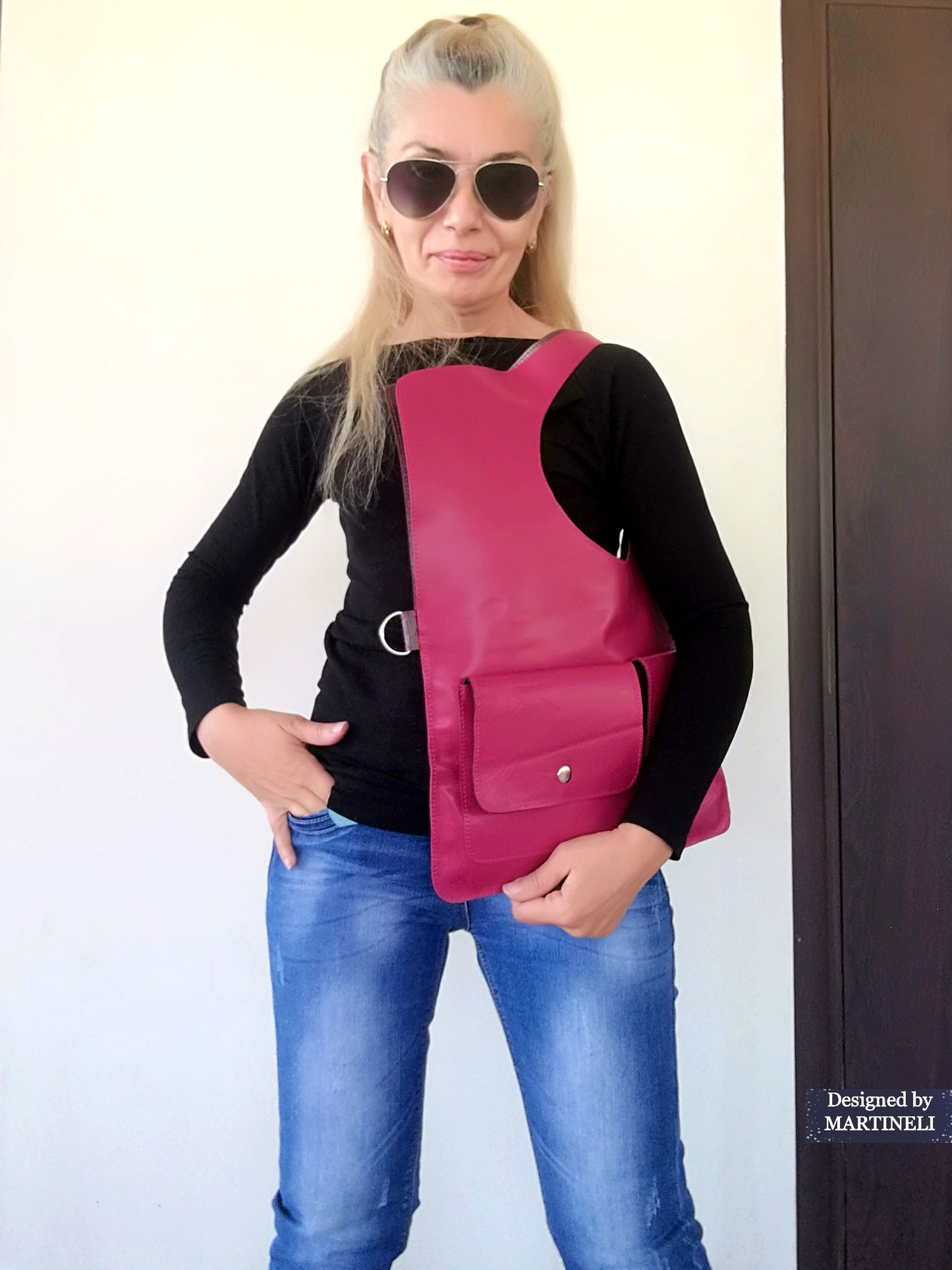 Pink Leather Shoulder Bag-Large Elegant Leather Tote,Convertible Purse Bag,Pink Stylish Crossbody For Women Soft Leather Handbag Extravagant