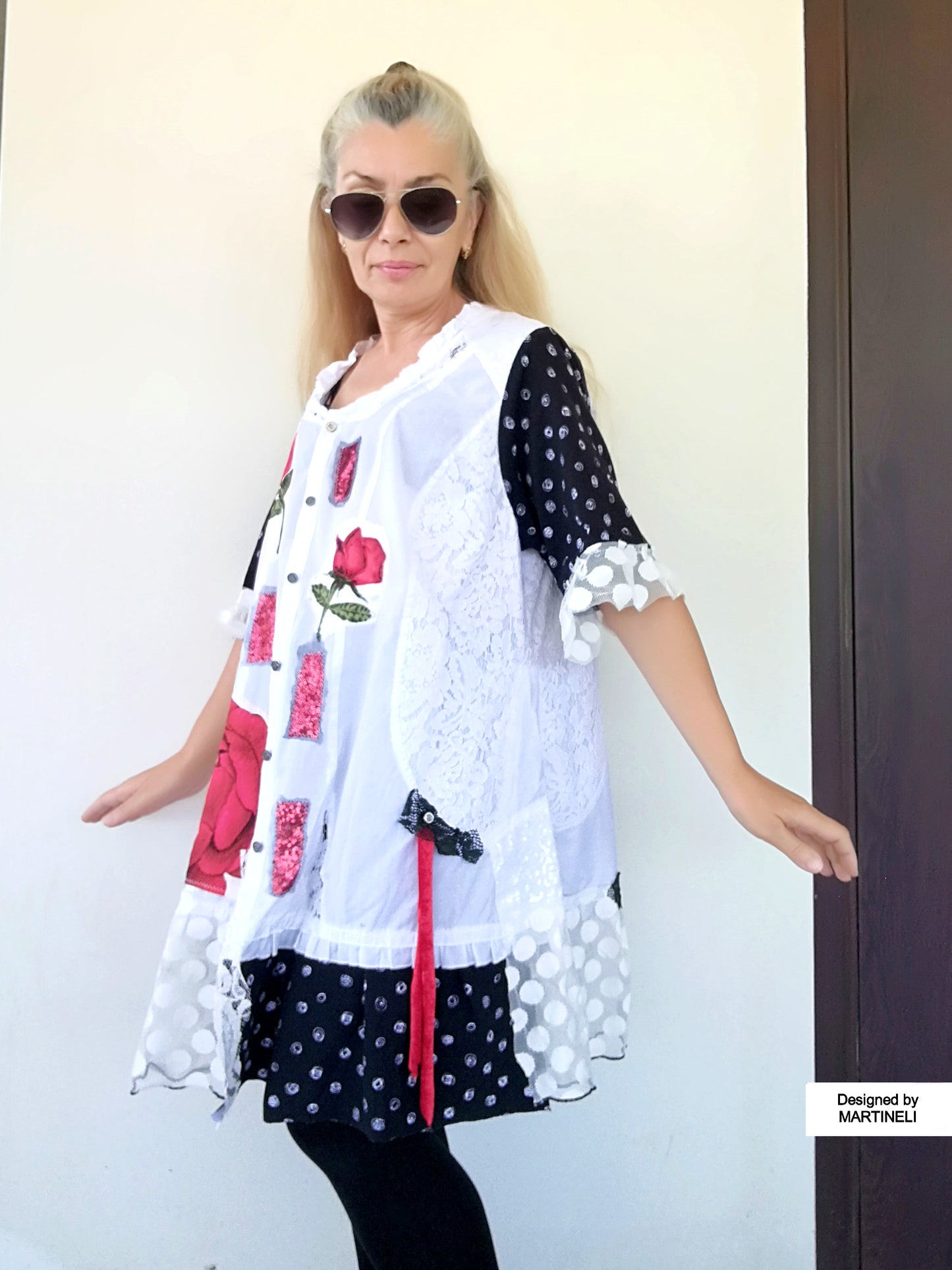 Plus Size Floral Dress,2XL Maxi White Embroidered Shirt Women