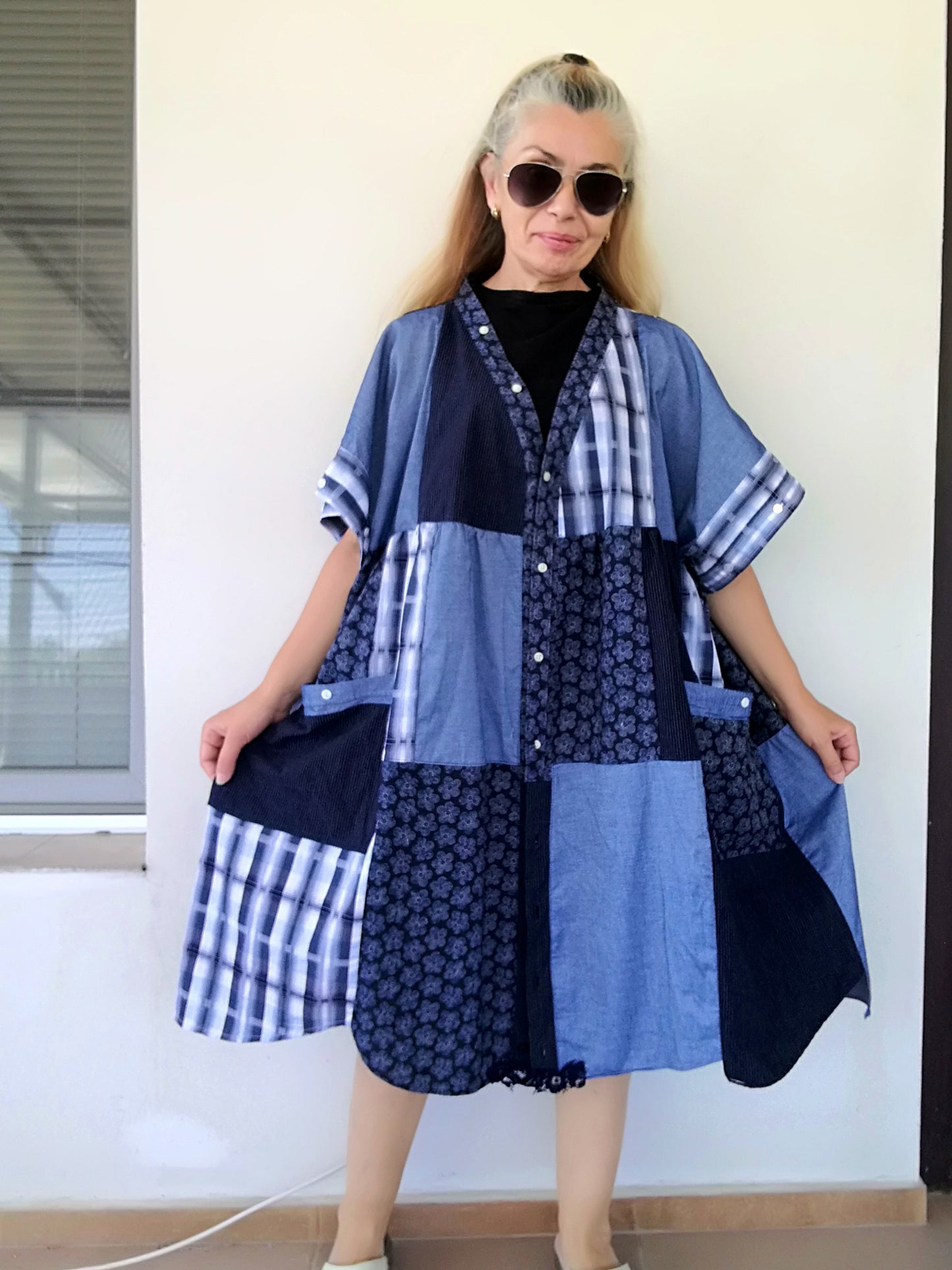 Plus Size Kaftan Dress ONE SIZE Loose Kimono Dress