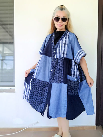 Plus Size Kaftan Dress ONE SIZE Loose Kimono Dress