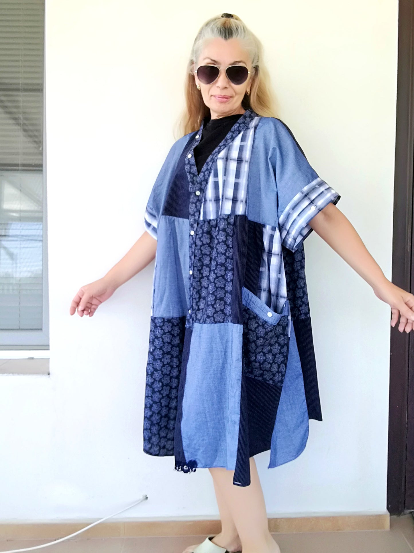 Plus Size Kaftan Dress ONE SIZE Loose Kimono Dress