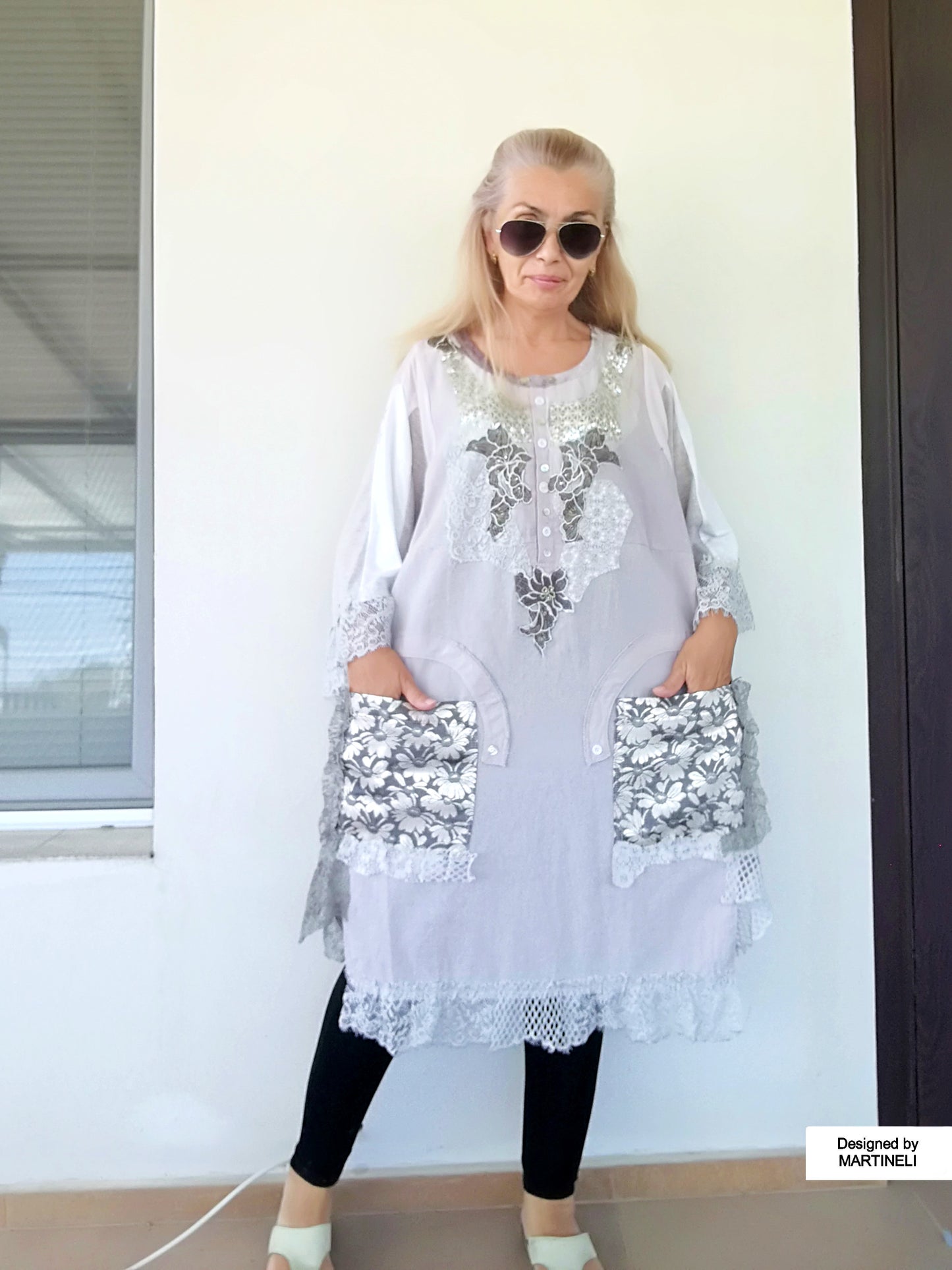 PLUS SIZE LINEN DRESS 5XL MAXI BOHO SHIRT DRESS