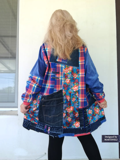 Plus Size Denim Shirt Dress,3XL Boho Style Tunic Dress