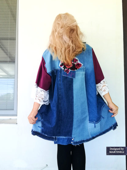 Plus Size Denim Dress,3XL Maxi Floral Summer Shirt Dress