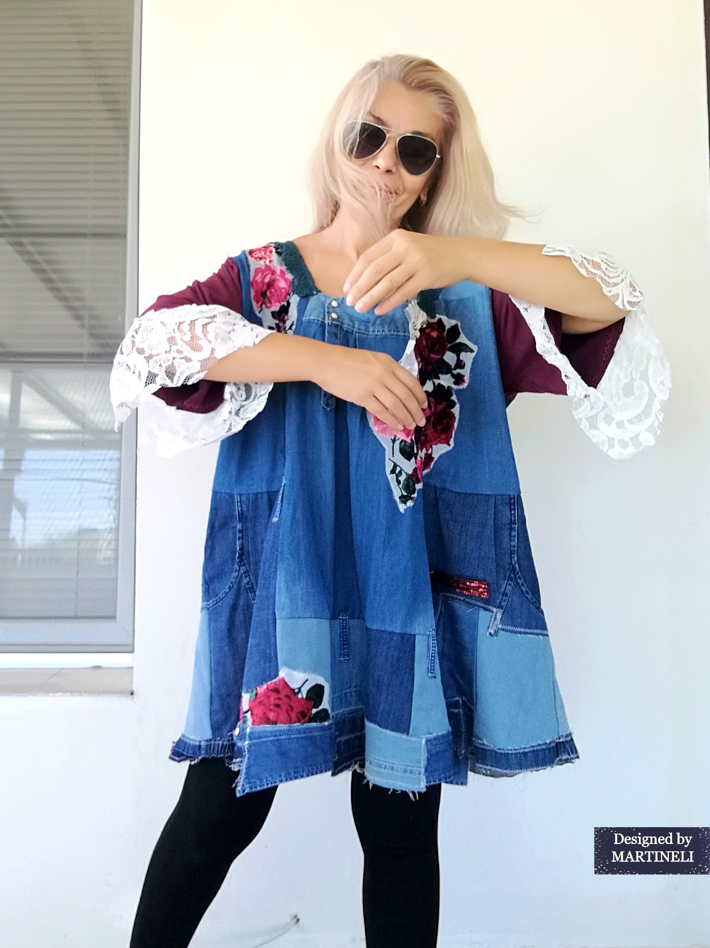Plus Size Denim Dress,3XL Maxi Floral Summer Shirt Dress