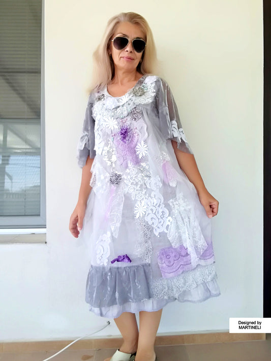 Plus Size Embroidered Linen Dress 2XL Maxi Boho Summer Dress
